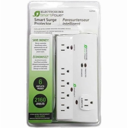 ELECTROHOME - Smartpower Surge Protector, 2160 Joules Protection, 6 Foot Cord In White