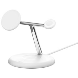 Belkin BoostCharge Pro 3-in-1 15W Qi2 Wireless Magnetic Charging Stand - White