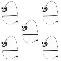 TOPTENG 5PCs 3.5MM Listen Only G Shape Earpiece Headset for Radio Speaker Mic