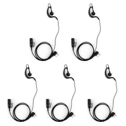 TOPTENG 5X G-Shape Ear Hook Earpiece Headset Ptt Mic 2Pin for Baofeng Kenwood Radio