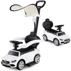 GYMAX 3-In-1 Toddler Push Car W/adjustable Canopy Under Seat Storage Realistic Sounds