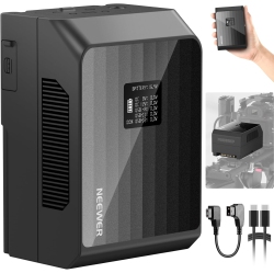 NEEWER Mini V Mount Battery Ps099Ep, 6800Mah 99Wh 14.5V V Lock Battery With 100W Pd Fast Charging, Compatible With Bmpcc 4K 6K Camcorder Camera