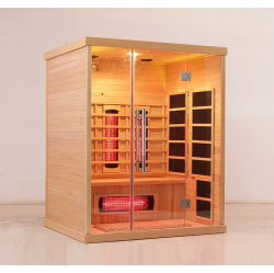 BLISSPOD , Venetian, Full Spectrum Indoor Premium Canadian Hemlock Ultra Low Emf Sauna, 11 Heaters & Chromotherapy– 3 Person