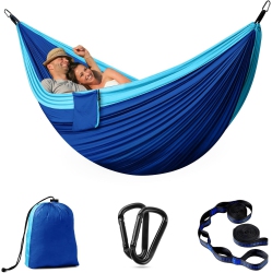 PETGINHOME Camping Hammock Portable Nylon Hammocks \w Tree Straps, Lightweigtht Hammock Swing for Camping, Travel, Backpacking, Beach, Garden, Dark