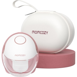 MOMCOZY Breast Pump Hands Free Mobile Style | M6, Wearable Breastfeeding Pump Ideal Rhythm for More Milk, Doublefit Flange More Fit & Discreet \w 3