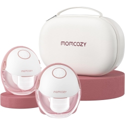 MOMCOZY Breast Pump Hands Free Mobile Style | M6, Wearable Breastfeeding Pump Ideal Rhythm for More Milk, Doublefit Flange More Fit & Discreet \w 3