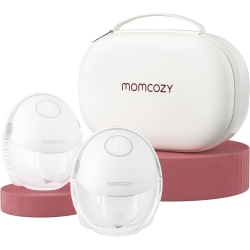 MOMCOZY Breast Pump Hands Free Mobile Style | M6, Wearable Breastfeeding Pump Ideal Rhythm for More Milk, Doublefit Flange More Fit & Discreet \w 3