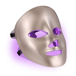 MYACUC Light Therapy Mask for Face, 7 Colors Led Facial Skin Care Mask, Led Face Mask Light Therapy for Home Skincare-Gold In Red