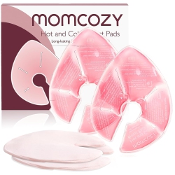 MOMCOZY Larger Breast Therapy Packs, Hot And Cold Breast Pads With 2 Soft Covers, Breastfeeding Essentials, 2 Pack