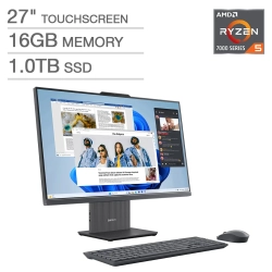 LENOVO Ideacentre 27" All-In-One Touchscreen Desktop - Amd Ryzen 5 7535Hs - Windows 11 - 16GB Ram - 1Tb SSD -Open Box