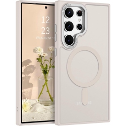 CSMART [Cs] Matte Silicone Hybrid Magnetic Magsafe Case Cover for Samsung Galaxy S25 Ultra In Grey