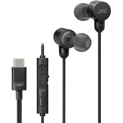 JVC - Wired In-Ear Headphones, USB-C, High Resolution, Built-In Microphone In Black