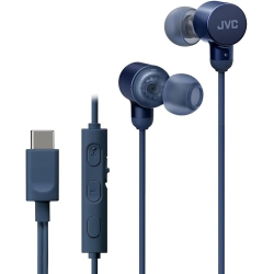 JVC - Wired In-Ear Headphones, USB-C, High Resolution, Built-In Microphone In Blue