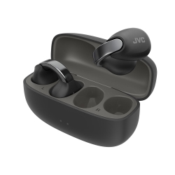JVC - Nearphones Wireless Headphones With Charging Case And Built-In Microphone In Black