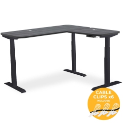 MOTIONGREY L Shape-Triple Motors Standing Desk \w Memory Settings-71"x65" Oak Top Frame-Adjustable Sit-Stand Computer Table for Home, Office &