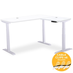 MOTIONGREY L Shape-Triple Motors Standing Desk \w Memory Settings -71"x65" Top Frame- Adjustable Sit-Stand Computer Table for Home, Office &