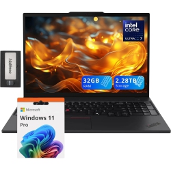 LENOVO Thinkpad T16 G3 16" Wuxga Laptop, Intel Ultra 7 155U, 2.28Tb Storage(2Tb SSD+288GB Docking Station Set), 32GB Ddr5, Backlit Keyboard