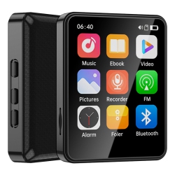 MYACUC 2.4 Inch Mp3 Mp4 Walkman Music Player Bluetooth Radio Video Player With 64GB Tf Card-Black