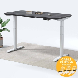 MOTIONGREY - Dual Motor Standing Desk \w 4 Memory Settings, Adjustable Sit-Stand Computer Table for Home, Office & Gaming - 65" X 24" Black Oak Top