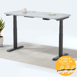 MOTIONGREY - Dual Motor Standing Desk \w 4 Memory Settings, Adjustable Sit-Stand Computer Table for Home, Office & Gaming - 47" X 24" Top Black