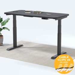 MOTIONGREY - Dual Motor Standing Desk \w 4 Memory Settings, Adjustable Sit-Stand Computer Table for Home, Office & Gaming - 47" X 24" Oak Top