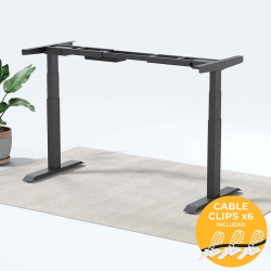 MOTIONGREY Motion Series - Dual German Bosch Motor Standing Desk Frame, Adjustable Sit-Stand Table Riser for Home, Office & Gaming - \w Cable Clips
