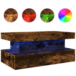 VIDAXL Coffee Table With Led Lights Smoked Oak 90X50X40 Cm