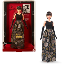 MEHIAZ Barbie Signature Tribute Collection Rita Moreno Collectible Doll In & Gold Gown With Gloves And Shoes, Includes Doll Stand In Black