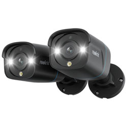 Reolink P330 Wired Indoor/Outdoor 4K UHD Add-On Security Camera - Black - 2 Pack