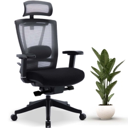 MOTIONGREY Cloudmesh Ergonomic Office Chair-Comfy High Mesh Back Support \w Adjustable Armrests-Black Desk Computer Chairs Perfect for Home Gaming