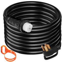 VEVOR 25Ft 50A Generator Extension Cord Stw 6/3 + 8/1 Generator Cord 125V 250V Generator Power Cord N14-50P & Ss2-50R & Cs6364 Twist Lock Connectors