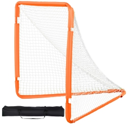VEVOR 4' X 4' Lacrosse Goal, Small Kids Lacrosse Net, Folding Portable Lacrosse Goal \w Carry Bag, Iron Frame Backyard Training Equipment, Quick &
