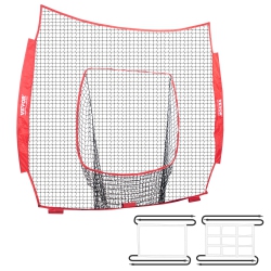 VEVOR 7X7 Ft Baseball Softball Practice Net, for Hitting Batting Catching Pitching, Backstop Baseball Equipment Training Aids With Strike Zone