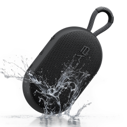 TREBLAB HD-Go - Ultra Portable Hand Held Speaker With Clip, 7W Power With Bass, 16H Playtime, Ipx7 Waterproof
