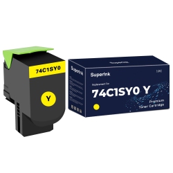 SUPERINK Compatible Lexmark 74C1Sy0 Toner Cartridge By In Yellow