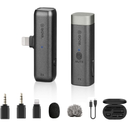 BOYA Microphone By-Wm3D, 2.4Ghz Wireless Microphone Included With Lightning, 3.5MM Trs & Trrs Adapters