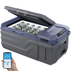 VEVOR Car Refrigerator, 12 Volt Car Refrigerator Fridge, 15 L Single Zone Portable Freezer, -4℉-68℉ Adjustable Range, 12/24V Dc And 100-240V Ac