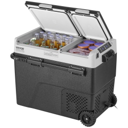 VEVOR Portable Car Refrigerator, 12 Volt Car Refrigerator Fridge, 58 L / 61.5 Qt Dual Zone Portable Freezer, -4℉-68℉ Adjustable Temperature
