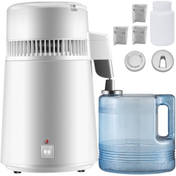 VEVOR 750W Water Distiller, Filtration System With Handle, 1.1 Gal/4L, Bpa-Free Jug, Ideal for Domestic Use In White