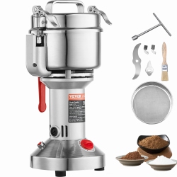 VEVOR 550G Electric Grain Mill Grinder, High Speed 2000W Commercial Spice Grinders, Stainless Steel Pulverizer Powder Machine, for Dry Grains Spices