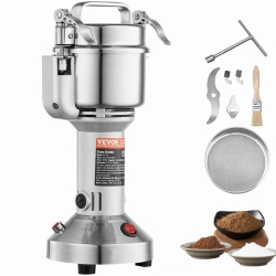 VEVOR 750G Electric Grain Mill Grinder, High Speed 2000W Commercial Spice Grinders, Stainless Steel Pulverizer Powder Machine, for Dry Grains Spices