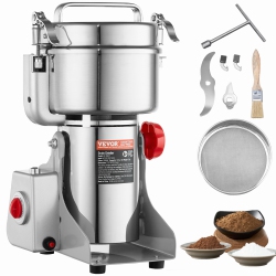 VEVOR 1000G Electric Grain Mill Grinder, High Speed 3000W Commercial Spice Grinders, Stainless Steel Pulverizer Powder Machine, for Dry Grains