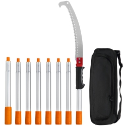 VEVOR Manual Pole Saw, 4.6-9.8 Ft Extendable Tree Pruner, Sharp Steel Blade for High Branches Trimming, Manual Branch Trimmer Withaluminum Alloy