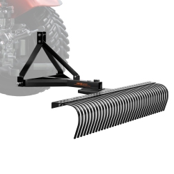 VEVOR Tow Behind Dethatcher, 72-Inch Tow Dethatcher \w 36 Steel Tines, 3-Point Lawn Dethatcher Rake \w Attachments for Tractor, Landscape Rake For