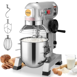 VEVOR Commercial Food Mixer, 15Qt Commercial Mixer \w Timing Function, 500W Stainless Steel Bowl Heavy Duty Electric Food Mixer Commercial \w 3