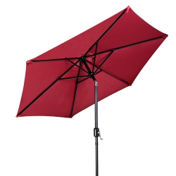 YARDLAB 7.5Ft Patio Umbrella With Tilt And Crank, 6 Ribs Market Parasol Sun Shelter Table Umbrellas for Garden And Terrace