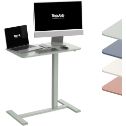 TOPJOB Anydesk Nest Mobile Standing Desk, Portable \w Hidden Wheels Non Folding, Sit Stand Desk, Computer Workstations, Couch Side Table, Bedside