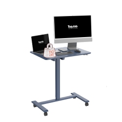 TOPJOB Anydesk Fold Mobile Sit Standing Desk, Portable \w Lockable Wheels, Foldable Stand Desk, Rolling Computer Workstations, Couch Side Table