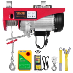 VEVOR 1320 Lbs Electric Hoist, Lifting Capacity, 1150W 110V Electric Steel Wire Winch \w Wireless Remote Control, 40Ft Single Cable Lifting Height &