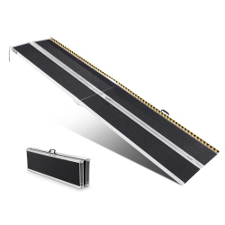 VEVOR 10 Ft Portable Wheelchair Ramp, 800 Lbs Capacity, Non-Slip Aluminum Folding Threshold Ramp, Foldable Mobility Scooter Ramp Wheel Chair Ramp